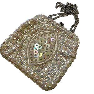 Vintage Hand Beaded Sequin Evening Bag
